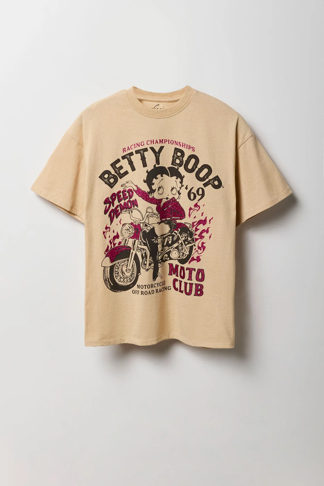 T-shirt coupe garçonne à imprimé Betty Boop Moto Club sold by Urban Planet product image thumbnail 4