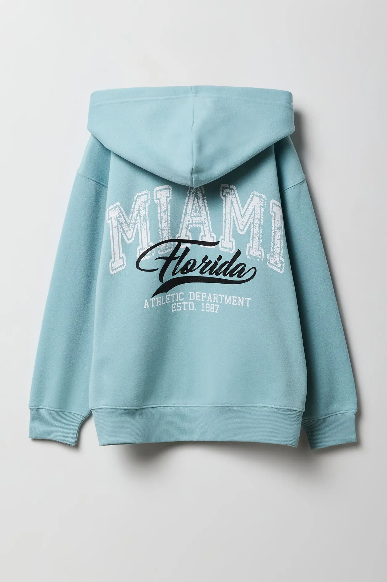 Girls Oversized Graphic Fleece Zip-Up Hoodie sold by Urban Planet product image thumbnail 3