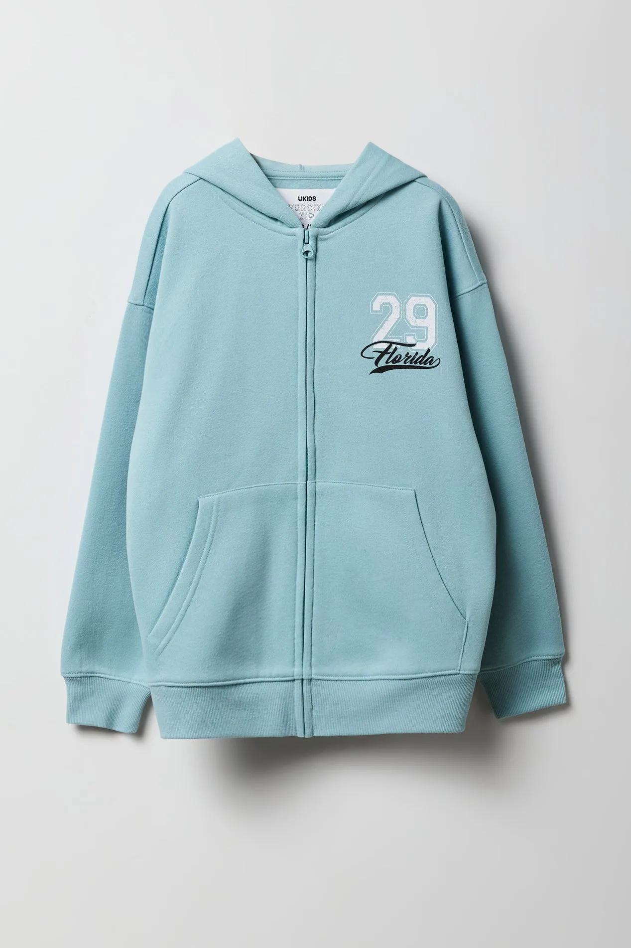 Girls Oversized Graphic Fleece Zip-Up Hoodie sold by Urban Planet product image thumbnail 4