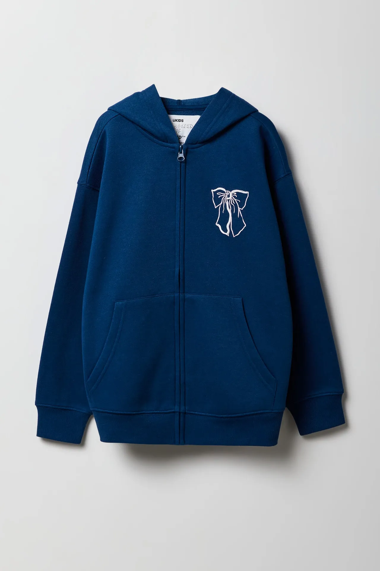 Haut surdimensionné à capuchon en molleton imprimé avec fermeture à glissière pour fille sold by Urban Planet product image thumbnail 2