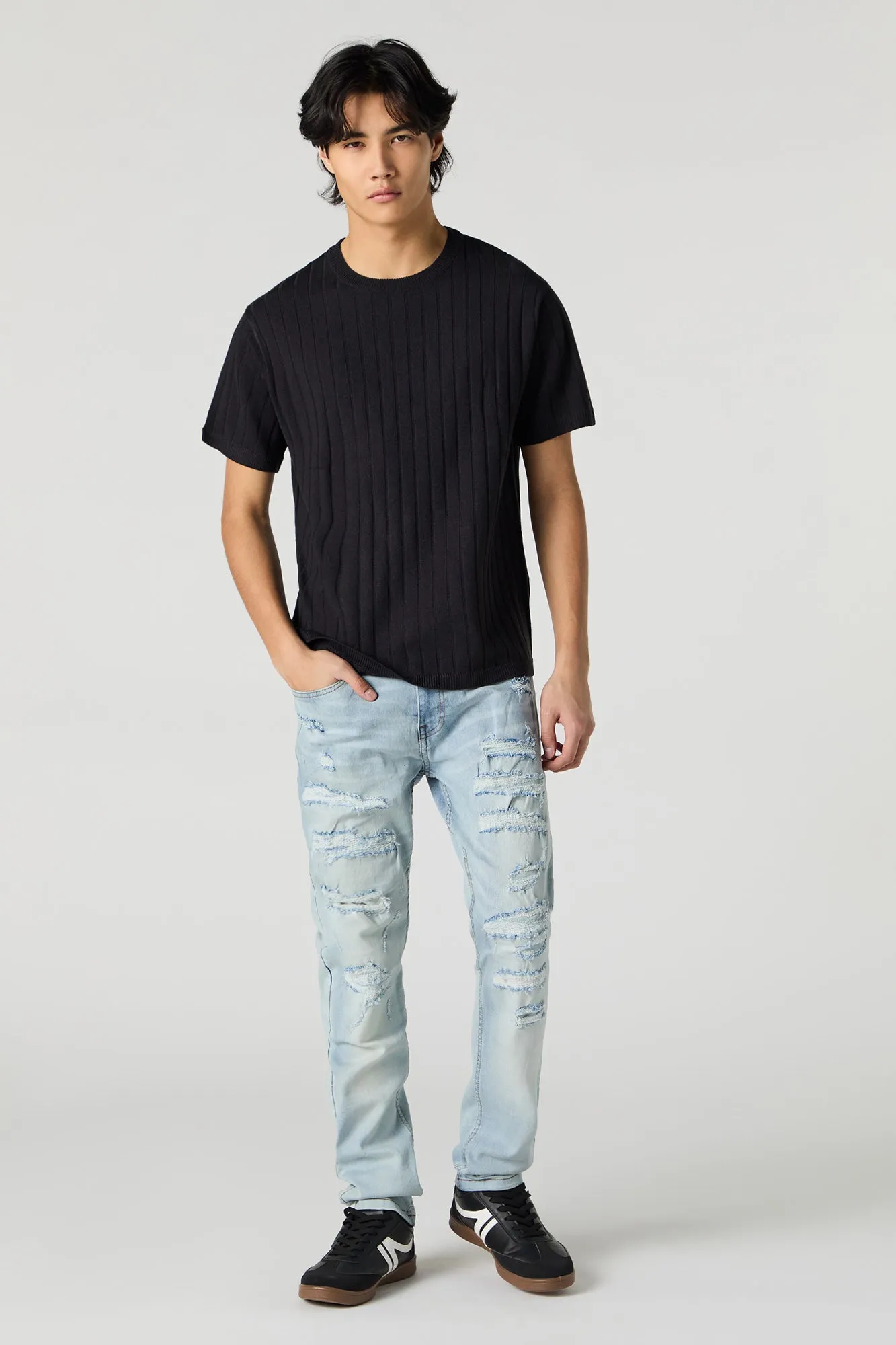 Light Distressed Stretch Jean sold by Urban Planet product image thumbnail 2