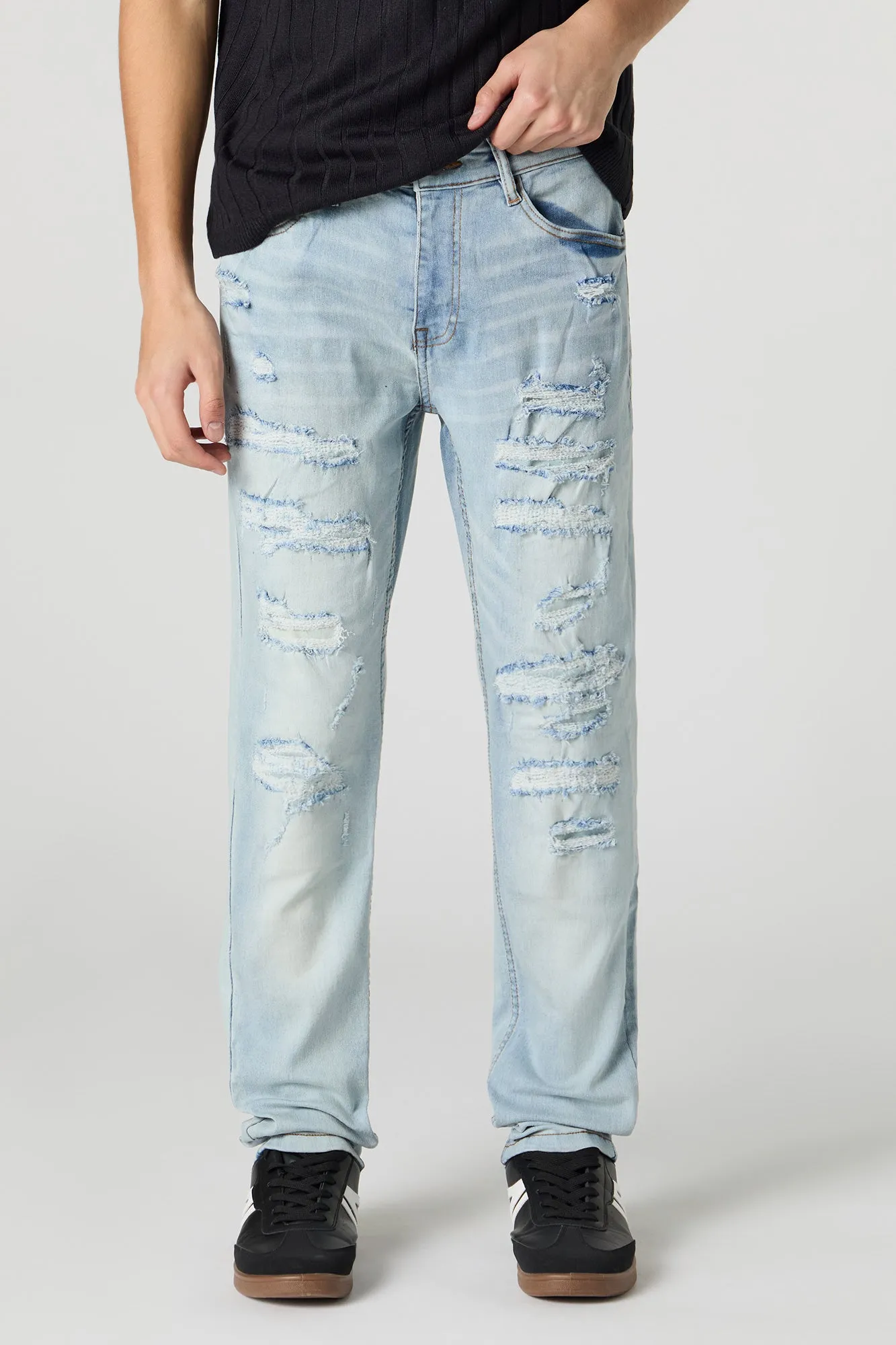 Light Distressed Stretch Jean sold by Urban Planet
