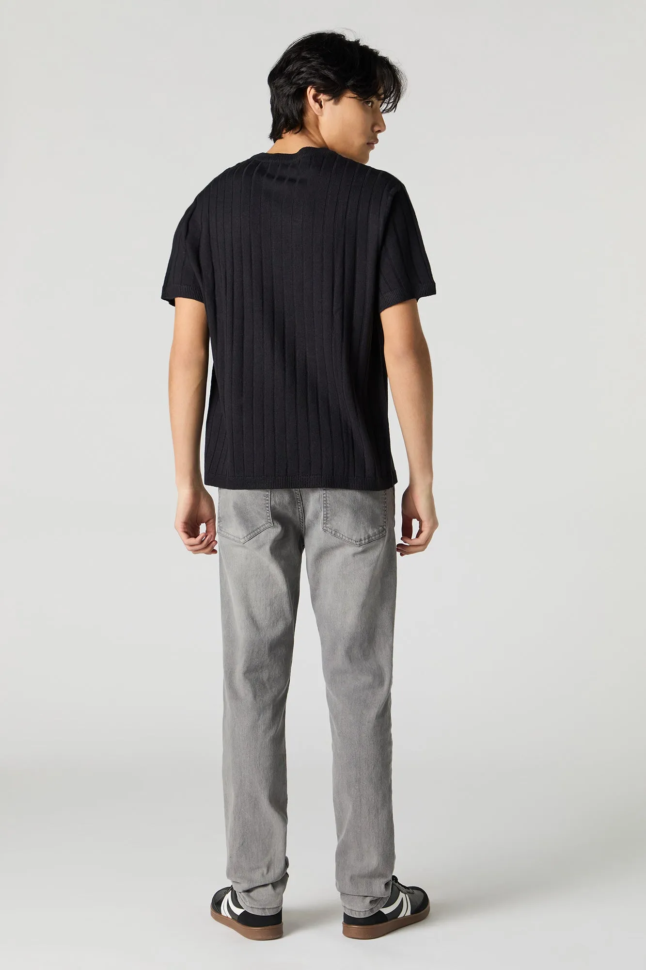 Jean mince en denim extensible délavé gris sold by Urban Planet product image thumbnail 3