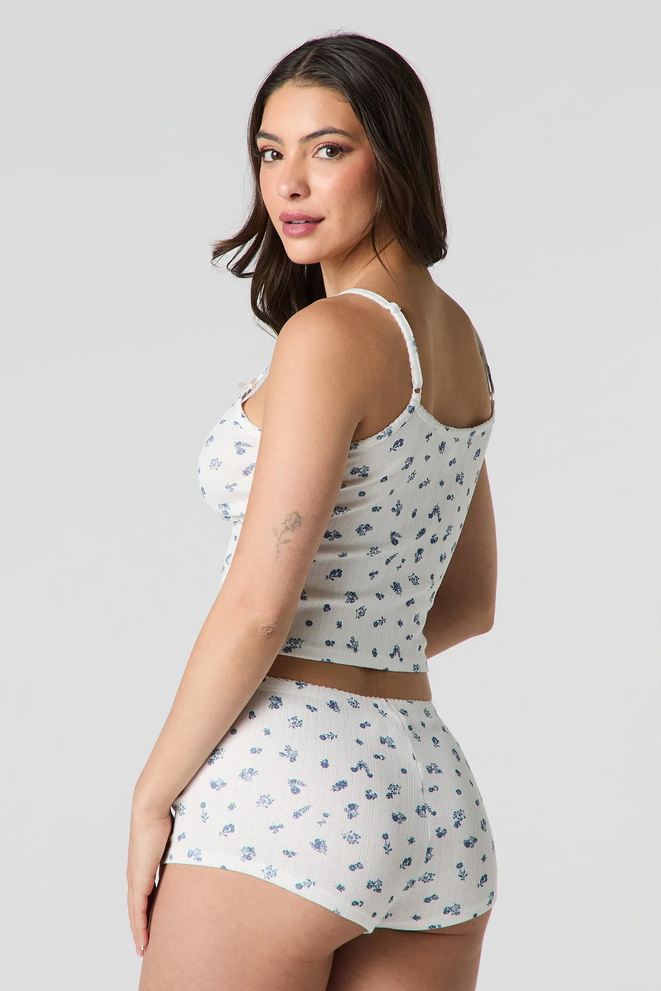 Ensemble pyjama avec camisole et short en pointelle sold by Urban Planet product image thumbnail 2