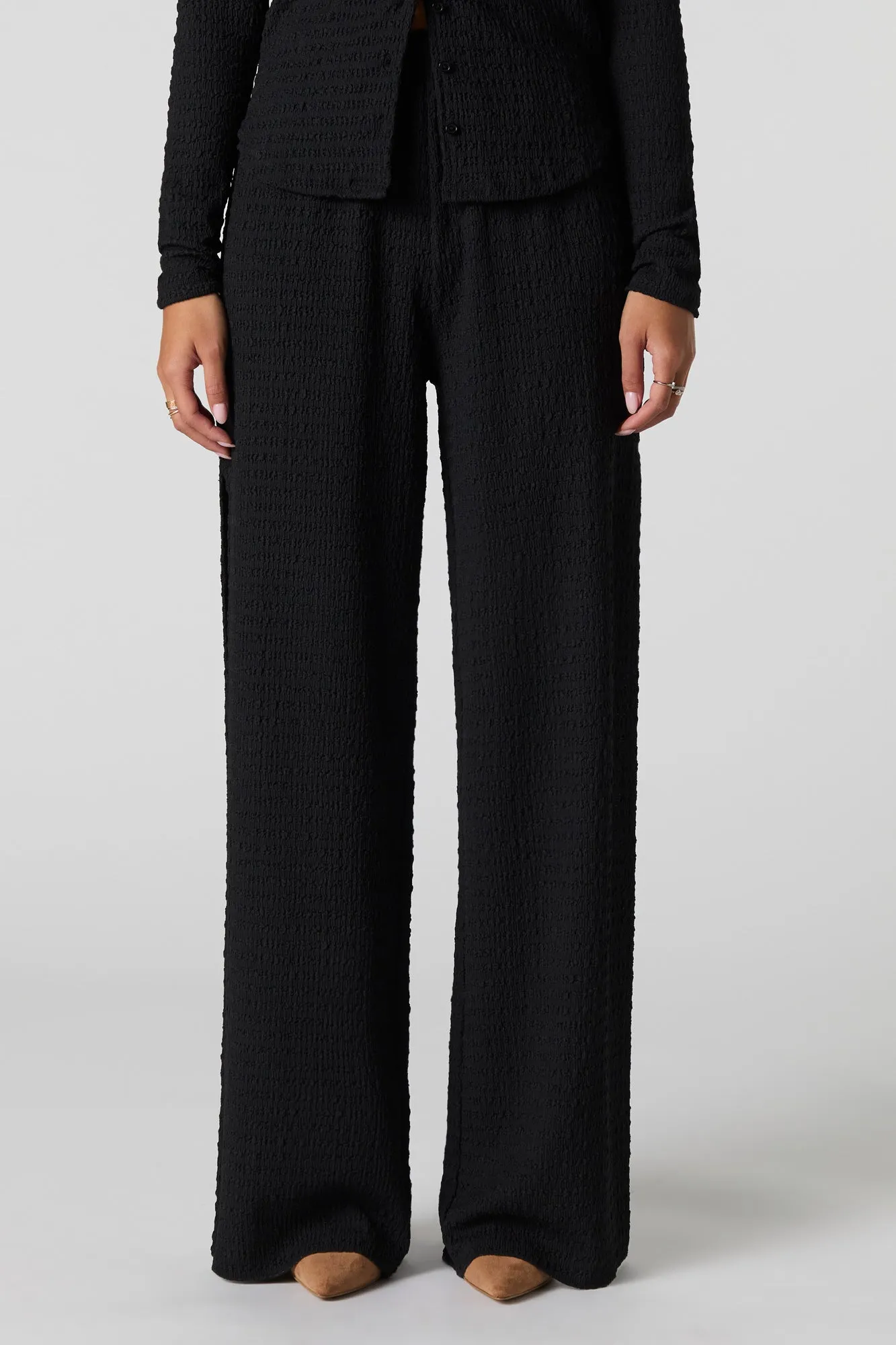 Textured Slit Wide Leg Pant sold by Urban Planet product image thumbnail 5