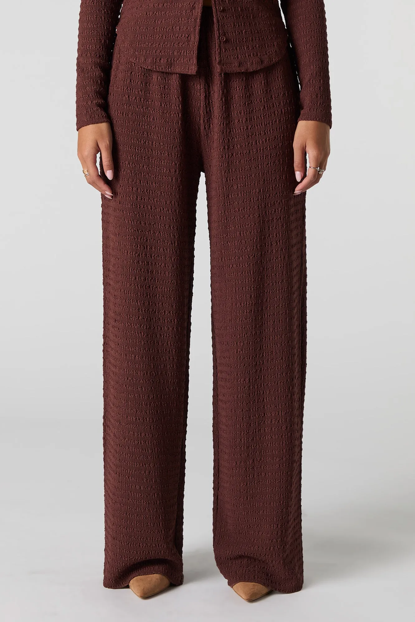 Textured Slit Wide Leg Pant sold by Urban Planet product image thumbnail 2