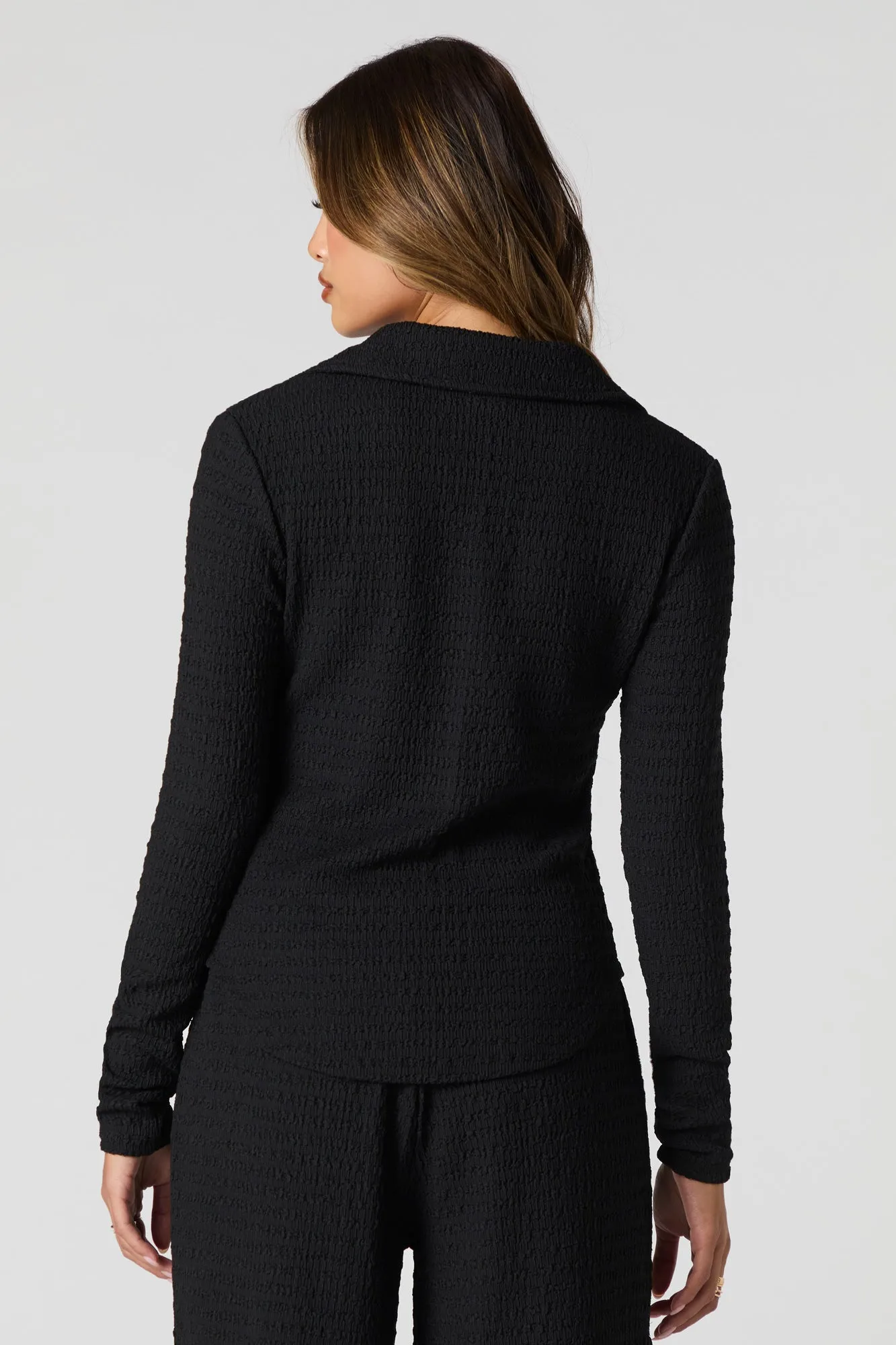 Haut texturé boutonné à manche longue sold by Urban Planet product image thumbnail 5