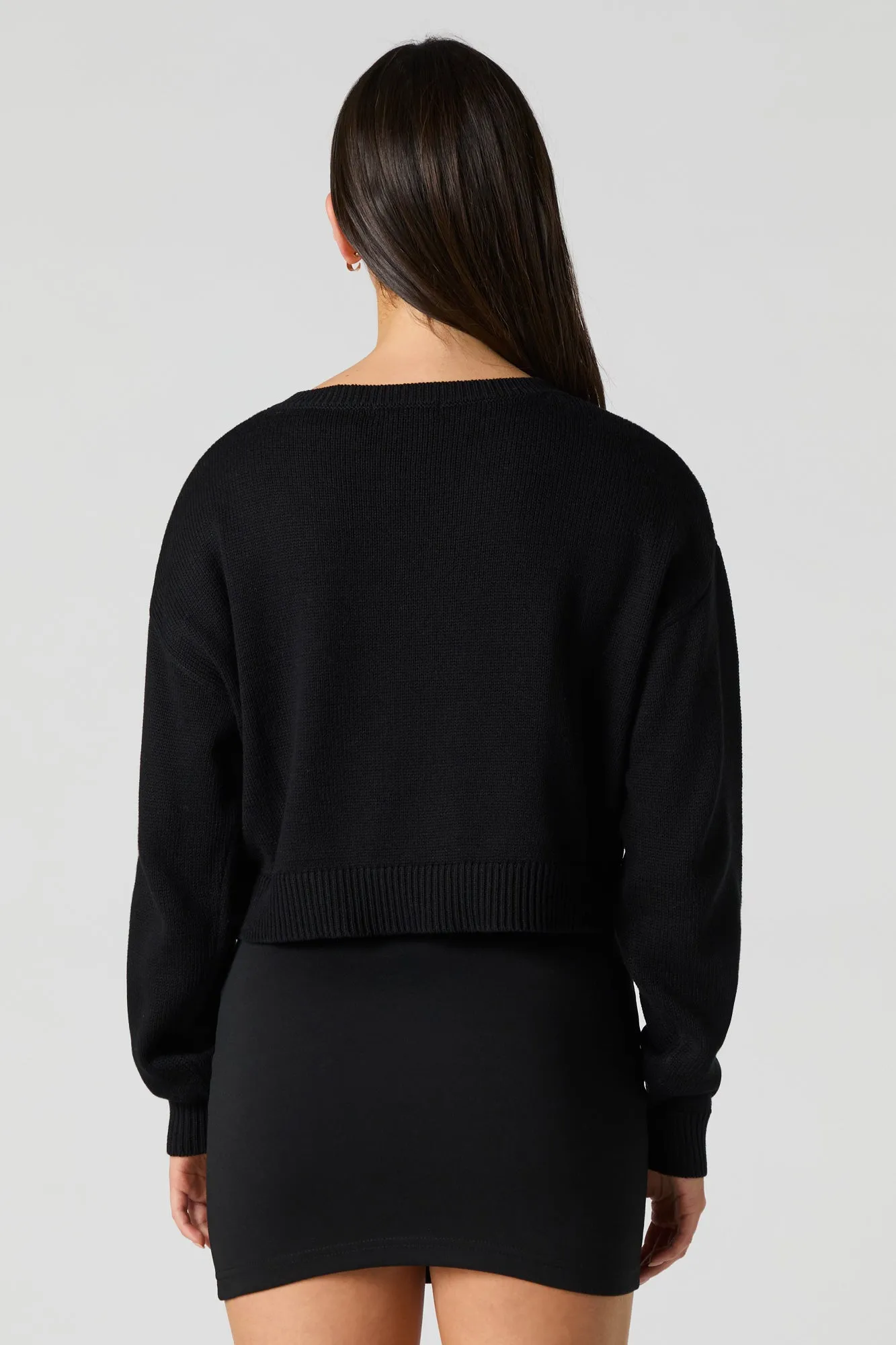 Cropped V-Neck Sweater sold by Urban Planet product image thumbnail 5