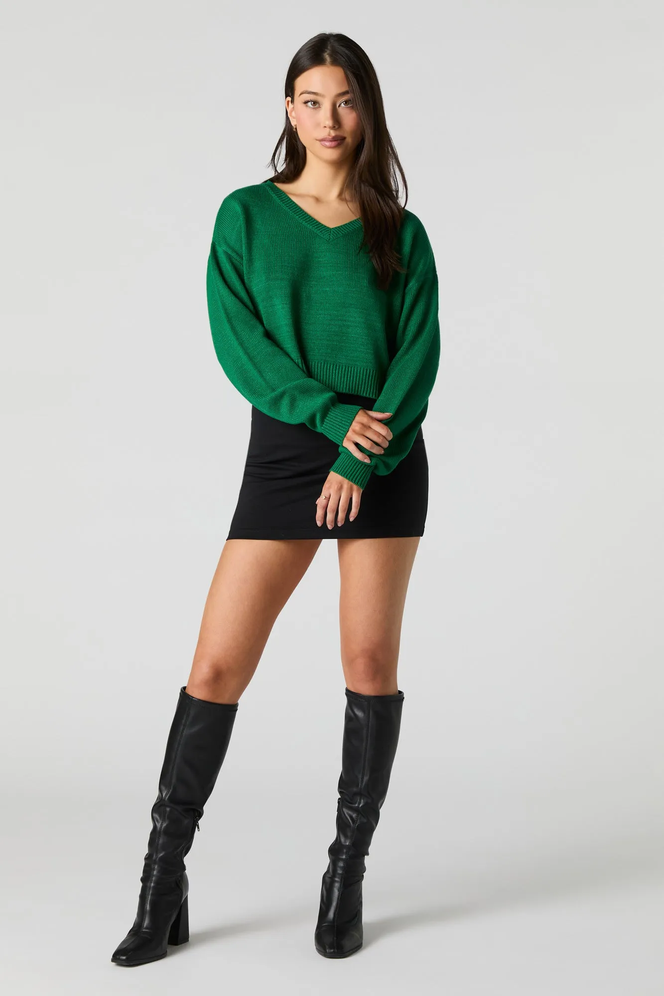 Cropped V-Neck Sweater sold by Urban Planet product image thumbnail 3