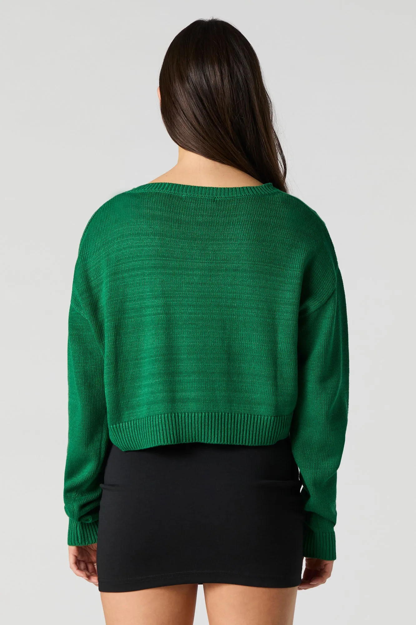 Cropped V-Neck Sweater sold by Urban Planet product image thumbnail 2