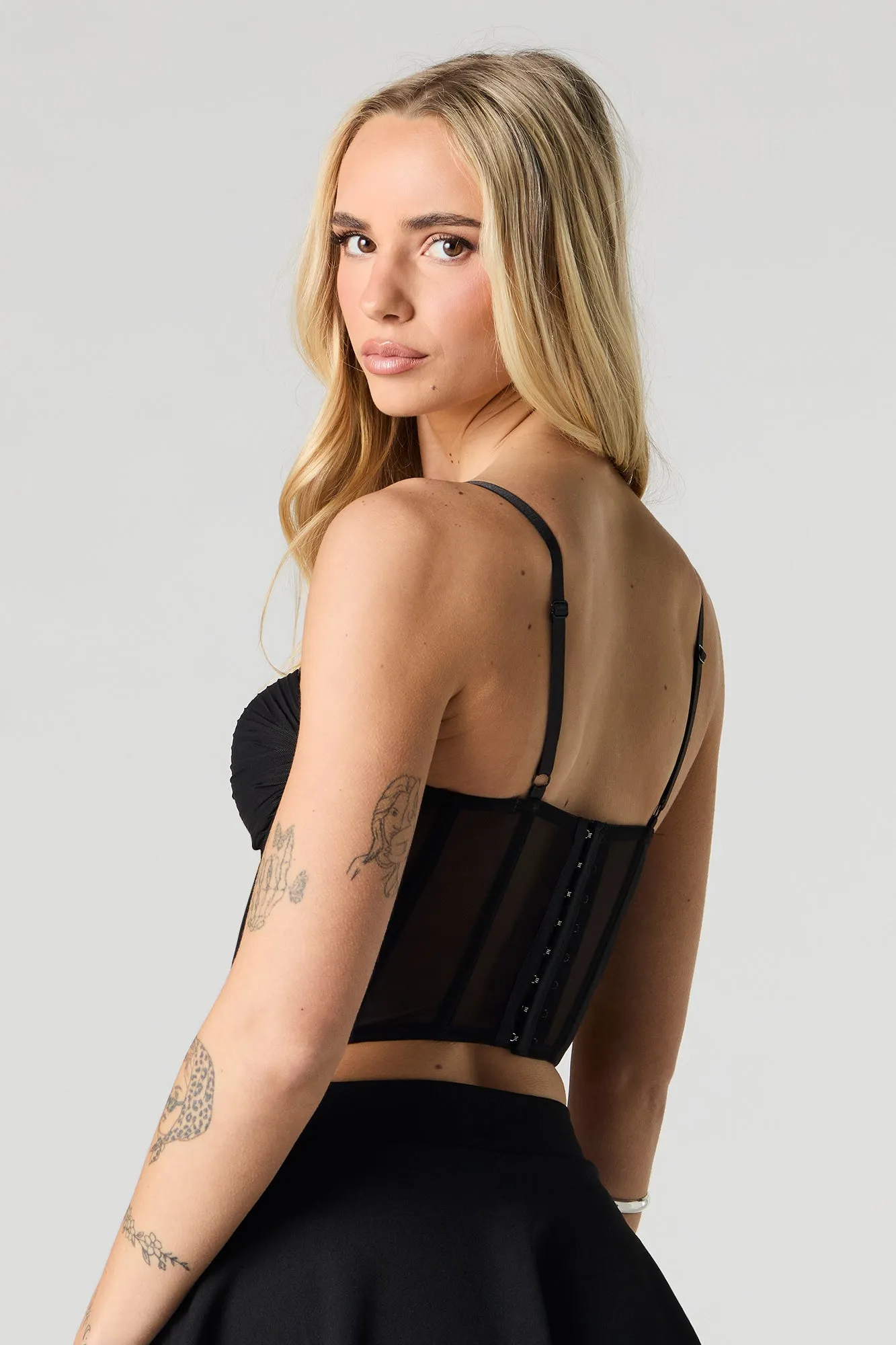 Mesh Ruched Corset Tank sold by Urban Planet product image thumbnail 5