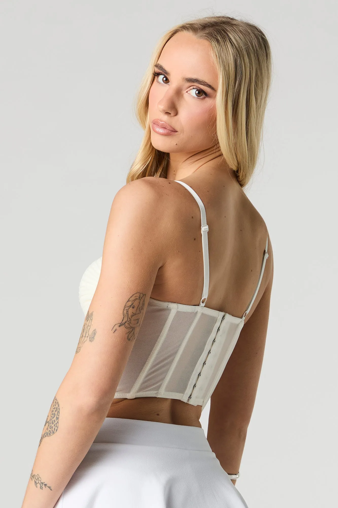 Mesh Ruched Corset Tank sold by Urban Planet product image thumbnail 2