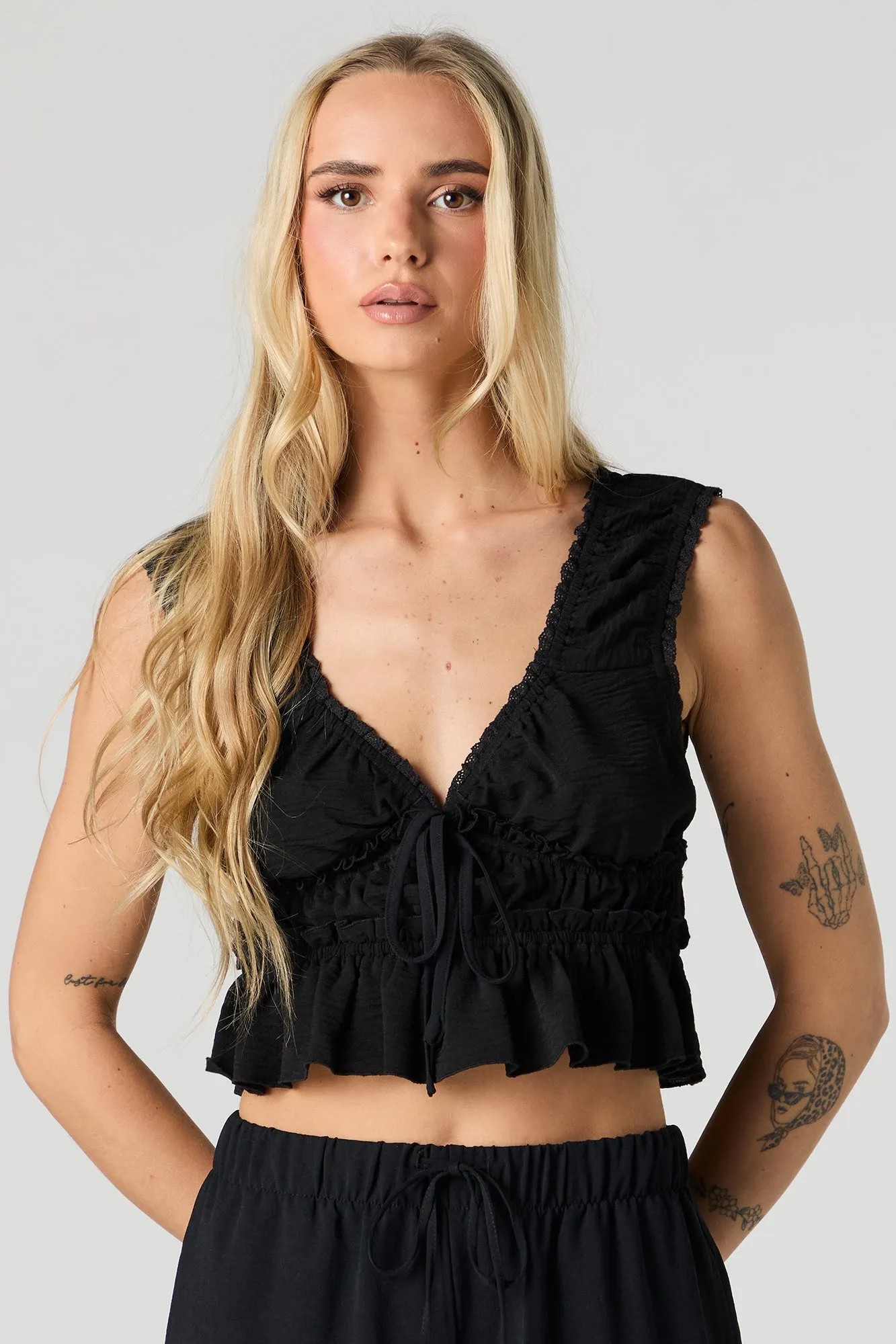 Débardeur de style nuisette en tissu bouillonné sold by Urban Planet product image thumbnail 4