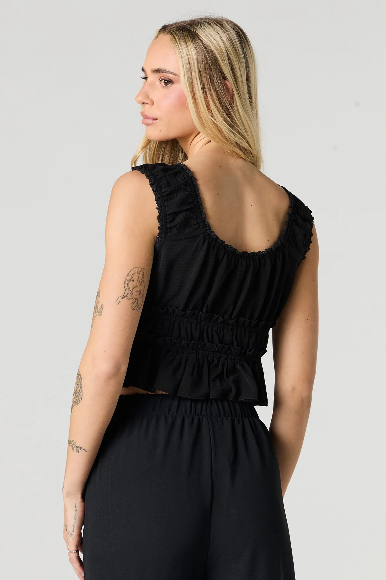 Débardeur de style nuisette en tissu bouillonné sold by Urban Planet product image thumbnail 5