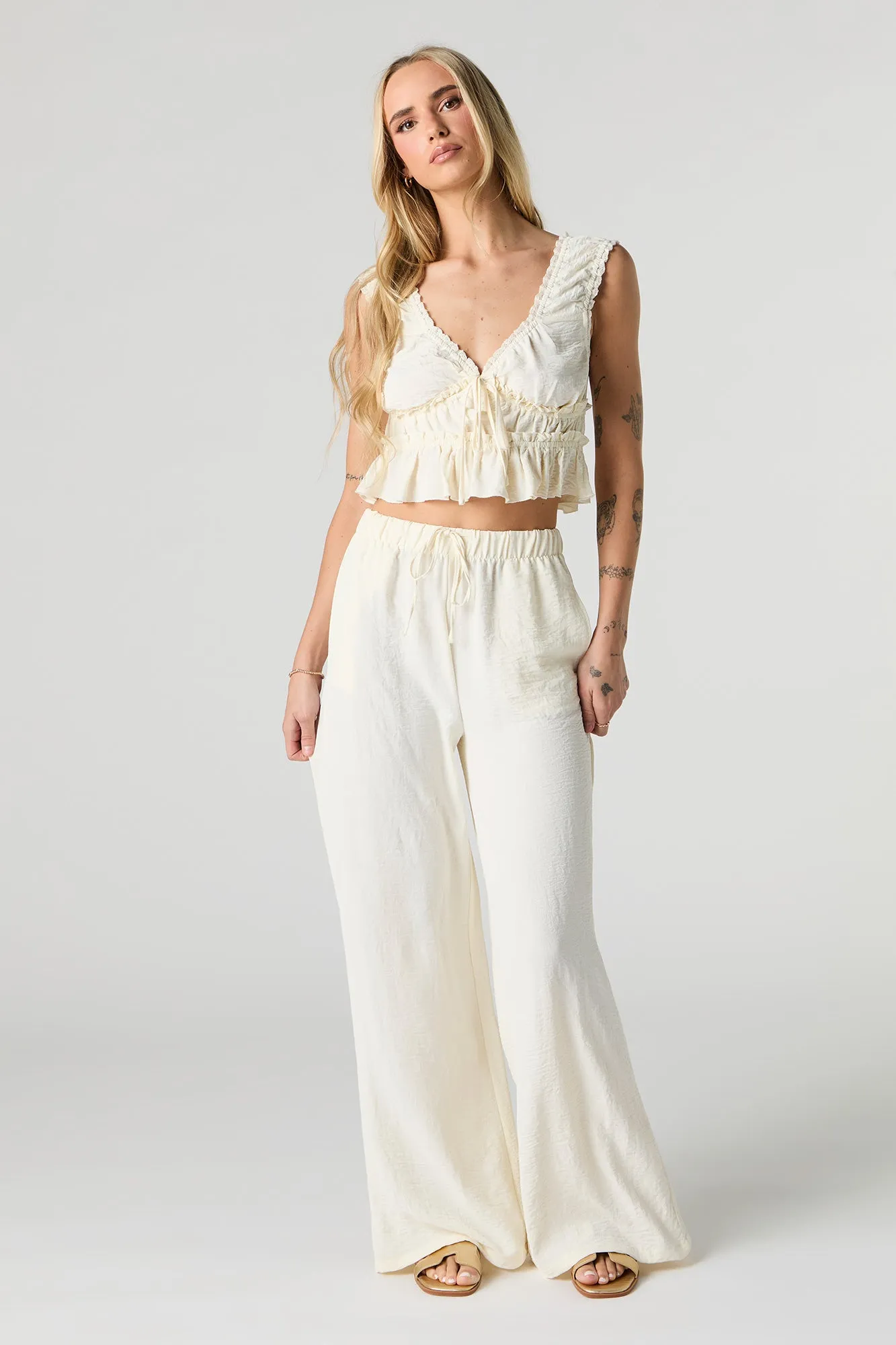 Débardeur de style nuisette en tissu bouillonné sold by Urban Planet product image thumbnail 3