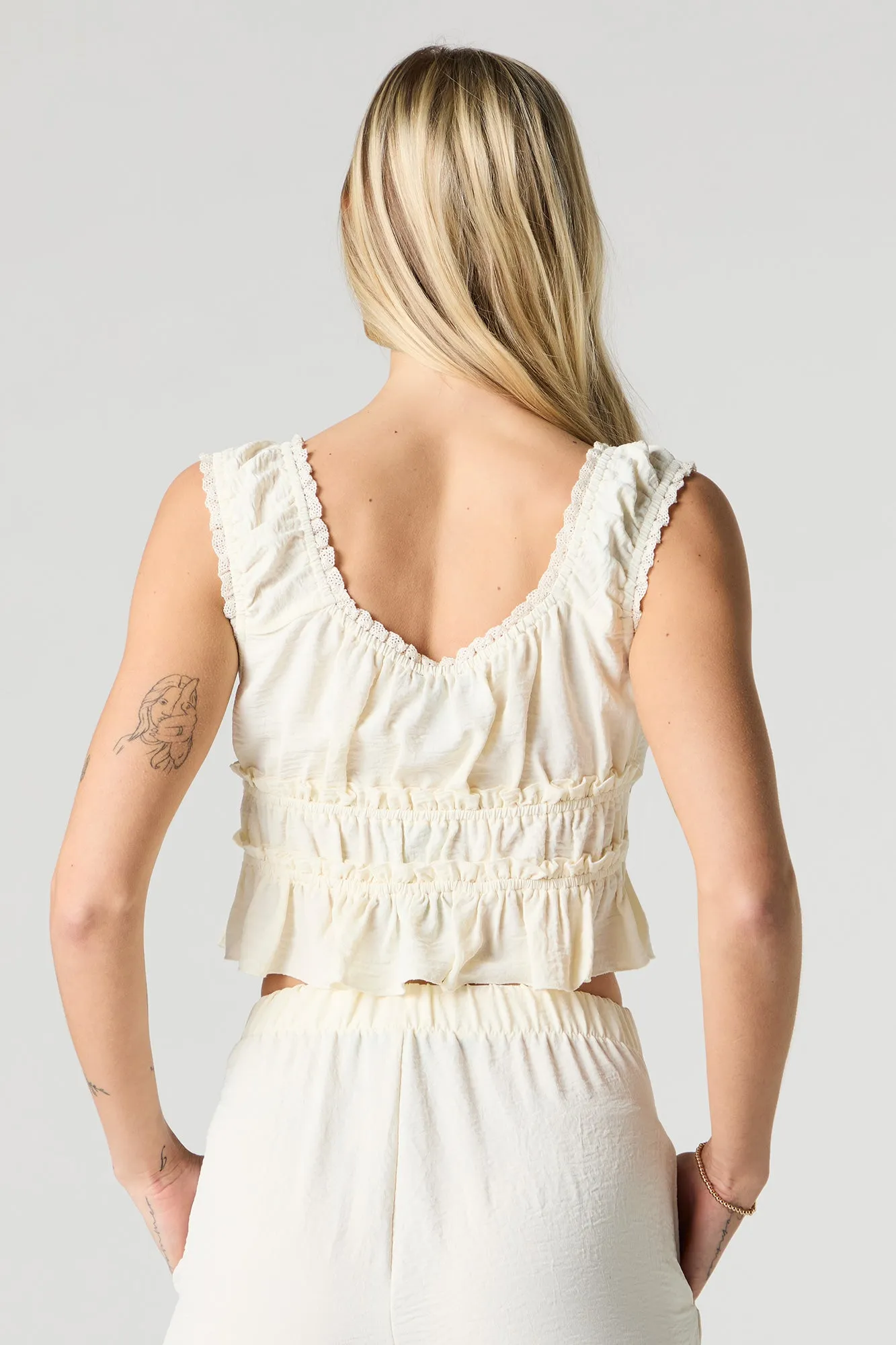 Débardeur de style nuisette en tissu bouillonné sold by Urban Planet product image thumbnail 2