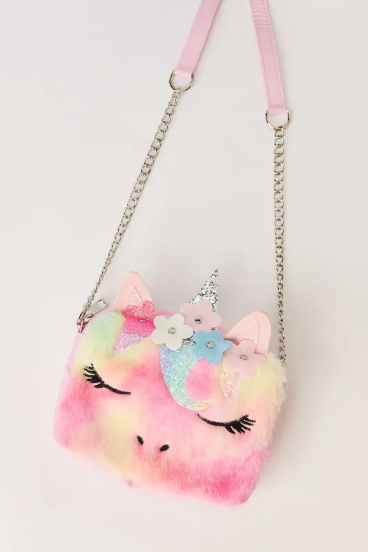 Girls Furry Unicorn 3D Purse sold by Urban Planet