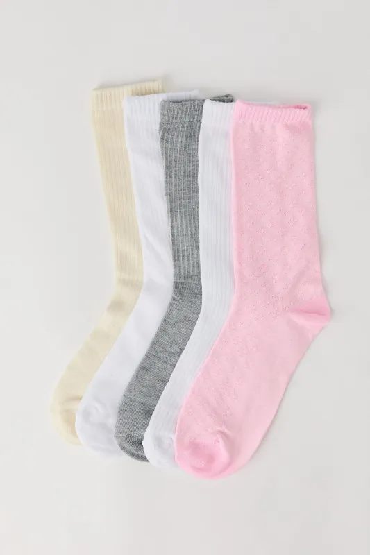 Ribbed Crew Socks (5 Pack) sold by Urban Planet