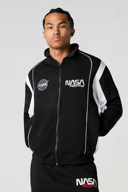 Jacket en molleton à glissière à imprimé et broderie NASA sold by Urban Planet