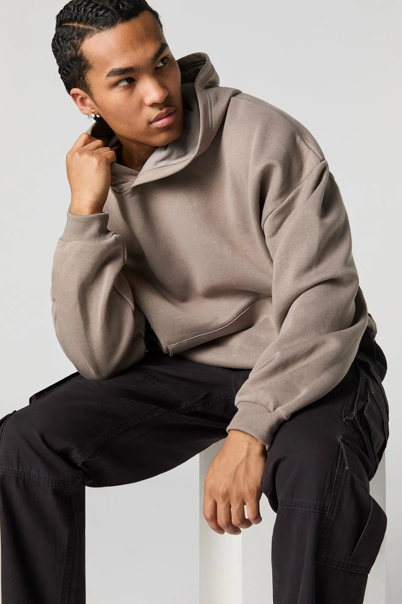 Haut à capuchon en molleton à coupe carrée sold by Urban Planet