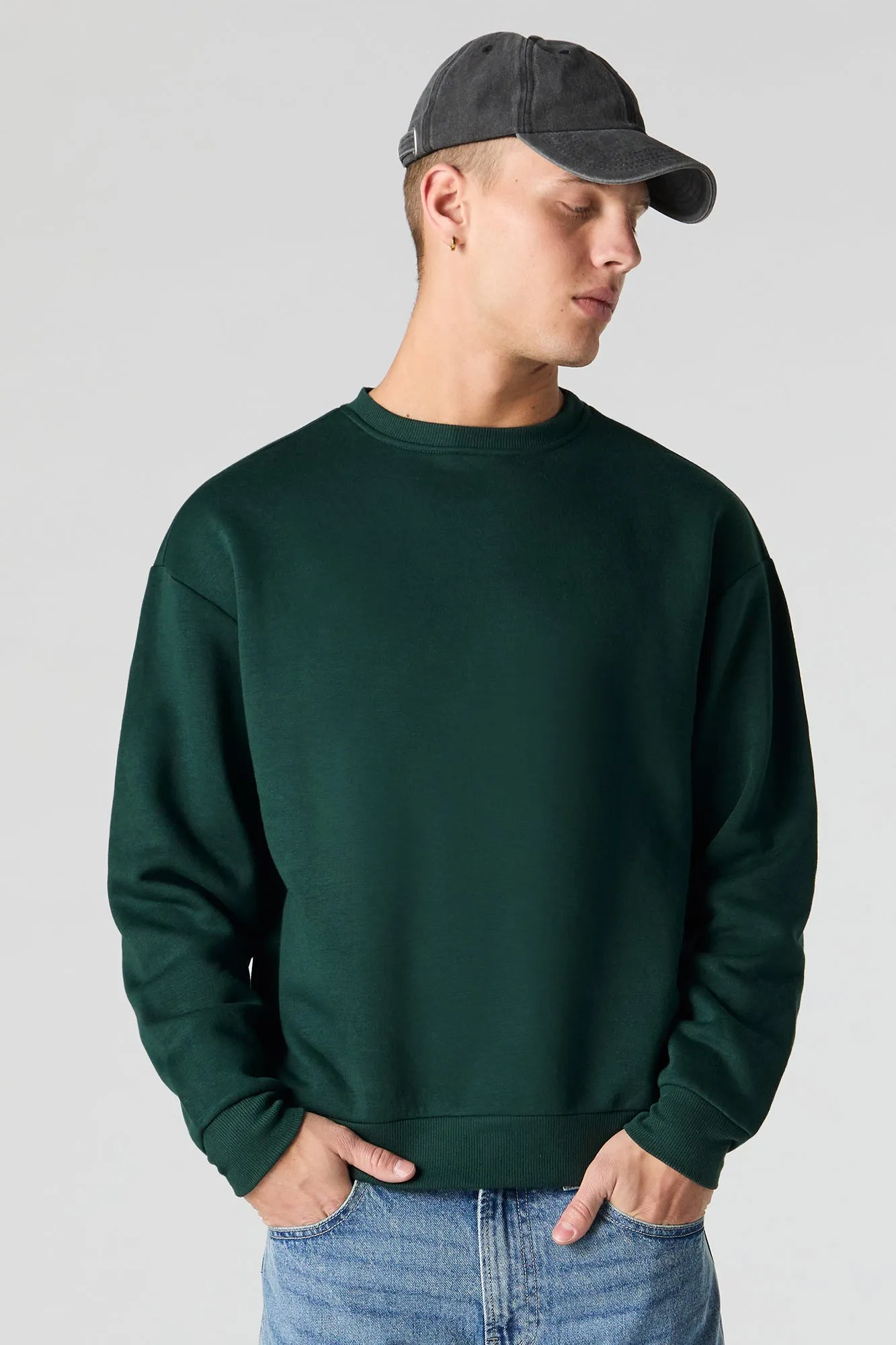 Chandail ras du cou en molleton uni sold by Urban Planet