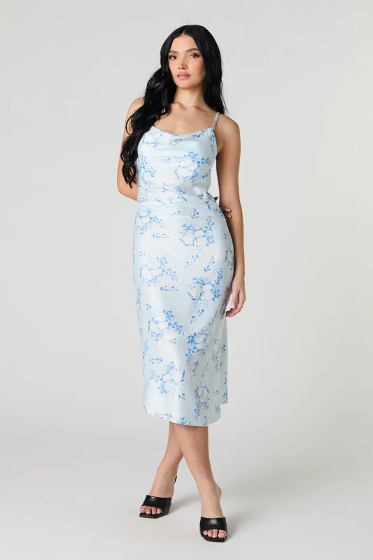 Satin Cowl Neck Midi Slip Dress sold by Urban Planet