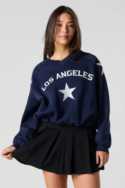 Destination Twill Embroidered Fleece Sweatshirt sold by Urban Planet