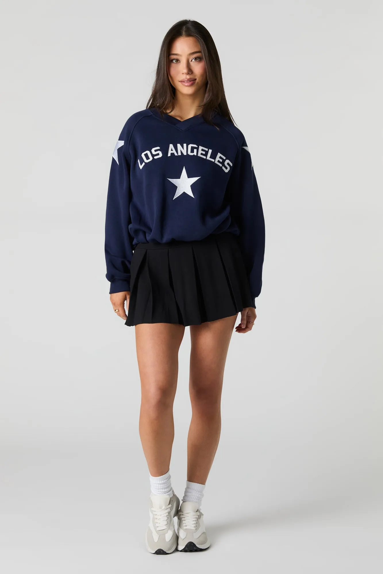 Destination Twill Embroidered Fleece Sweatshirt sold by Urban Planet product image thumbnail 3