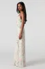 Robe maxi volantée en chiffon fleuri avec fente sold by Urban Planet