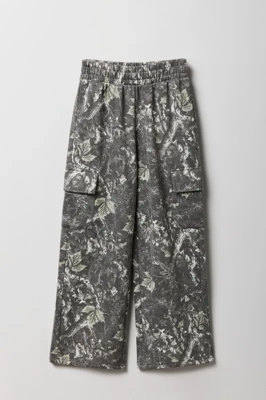 Girls Fleece Wide Leg Cargo Sweatpant sold by Urban Planet