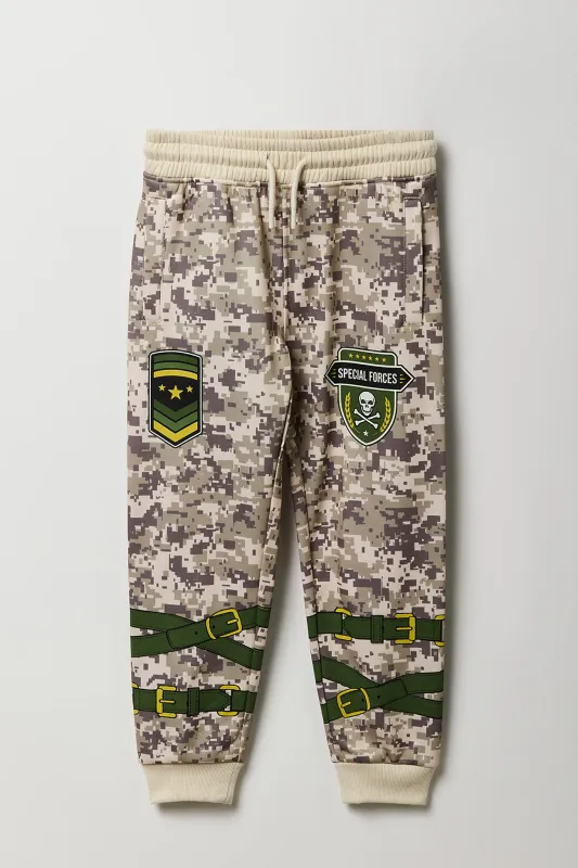 Jogger en molleton avec imprimé armée pour enfants sold by Urban Planet