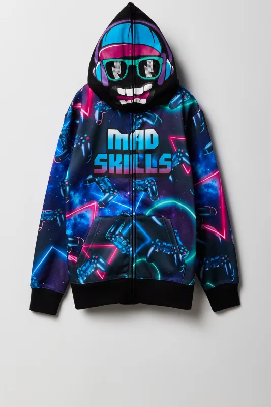 Haut à capuchon avec imprimé Mad Skills et fermeture à glissière pour enfant sold by Urban Planet