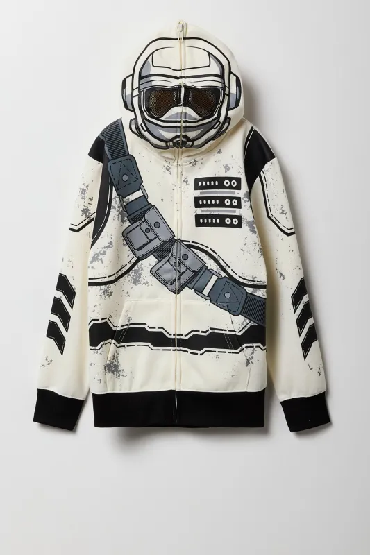 Haut à capuchon avec imprimé Star Trooper et fermeture à glissière pour enfant sold by Urban Planet