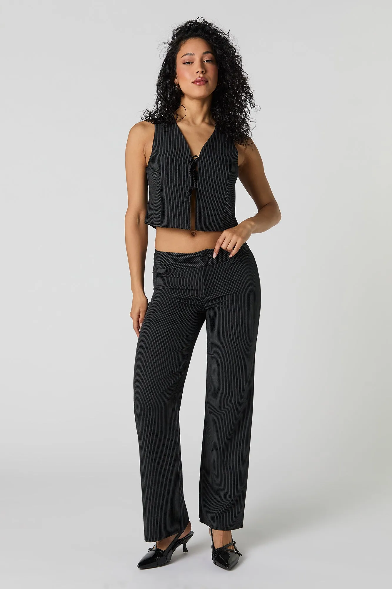 Veste à fines rayures avec attache sold by Urban Planet product image thumbnail 3