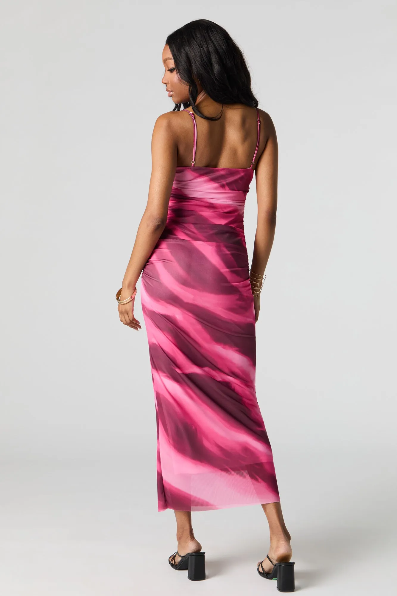 Robe midi bustier ruchée en filet sold by Urban Planet product image thumbnail 3