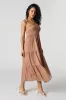 Chiffon Tie Strap Tiered Midi Dress sold by Urban Planet