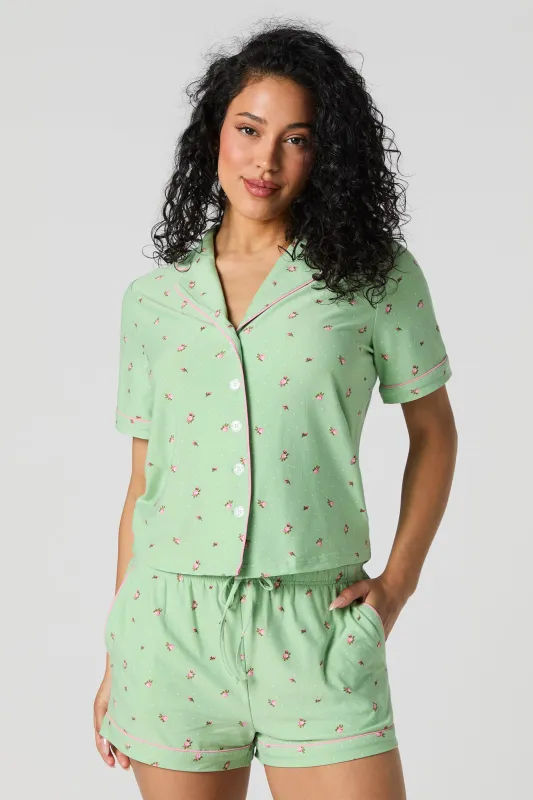 Printed Pajama Short sold by Urban Planet