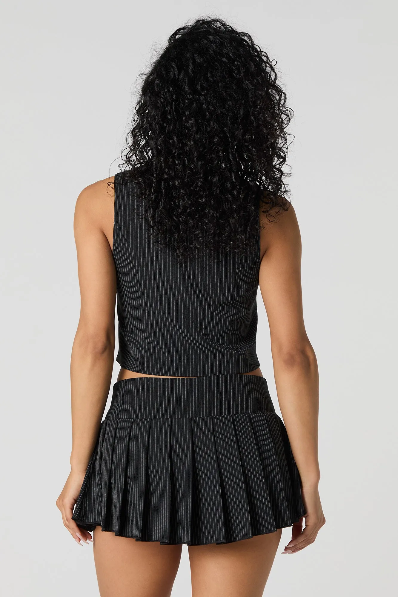 Pinstriped Pleated Mini Skort sold by Urban Planet product image thumbnail 2