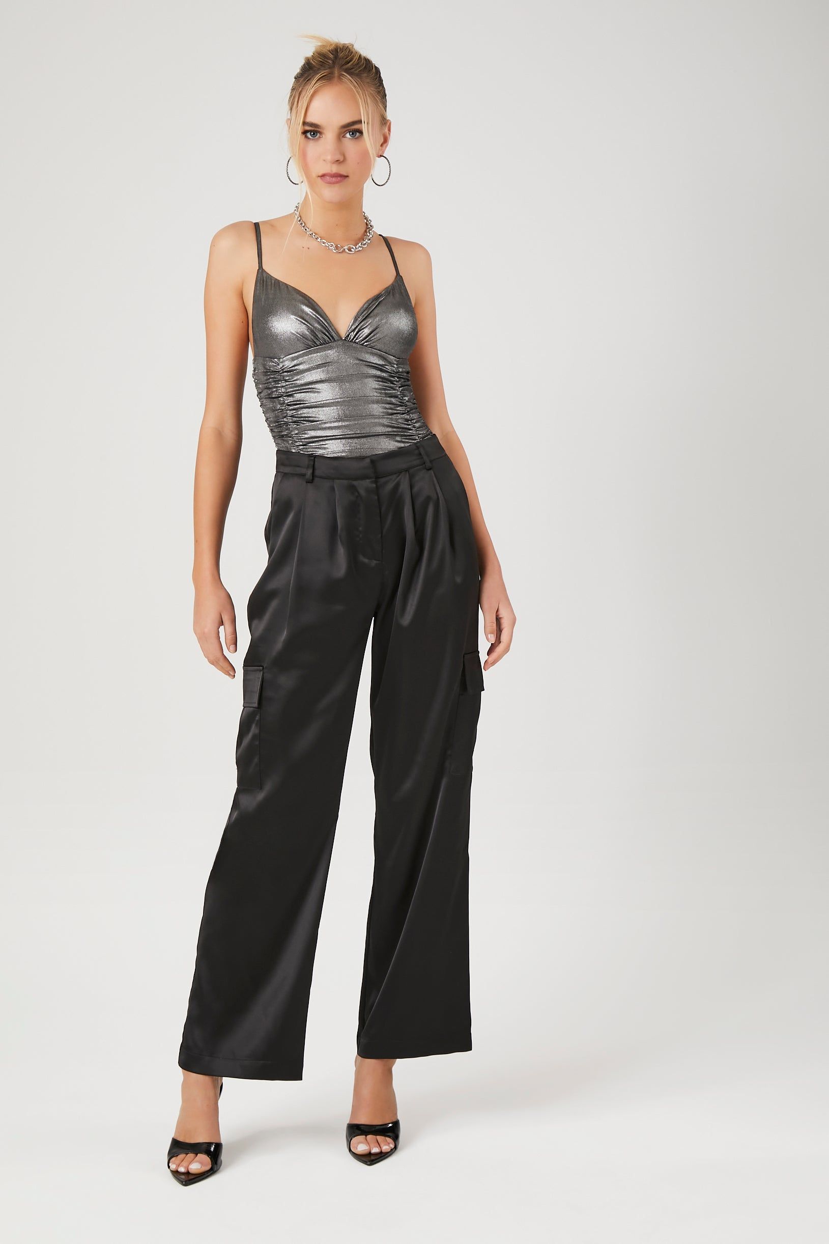 Metallic Ruched Bodysuit sold by Urban Planet product image thumbnail 4