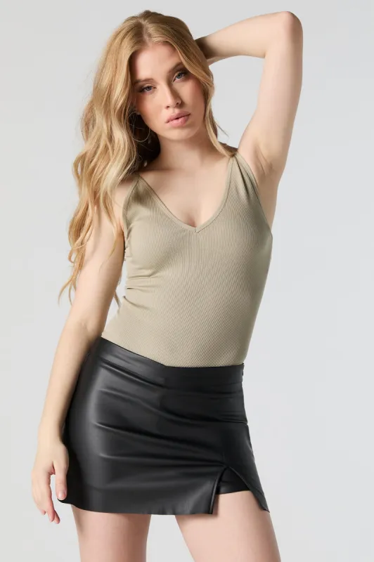 Ribbed V-Neck Sleeveless Bodysuit sold by Urban Planet