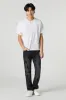 Jean mince en denim extensible d'aspect usé délavé noir sold by Urban Planet