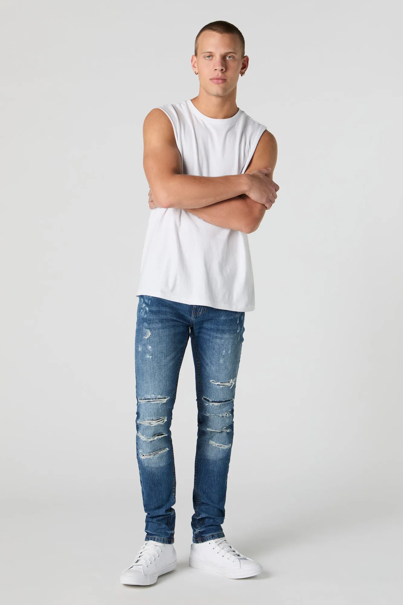 Medium Distressed Stretch Skinny Jean sold by Urban Planet product image thumbnail 2