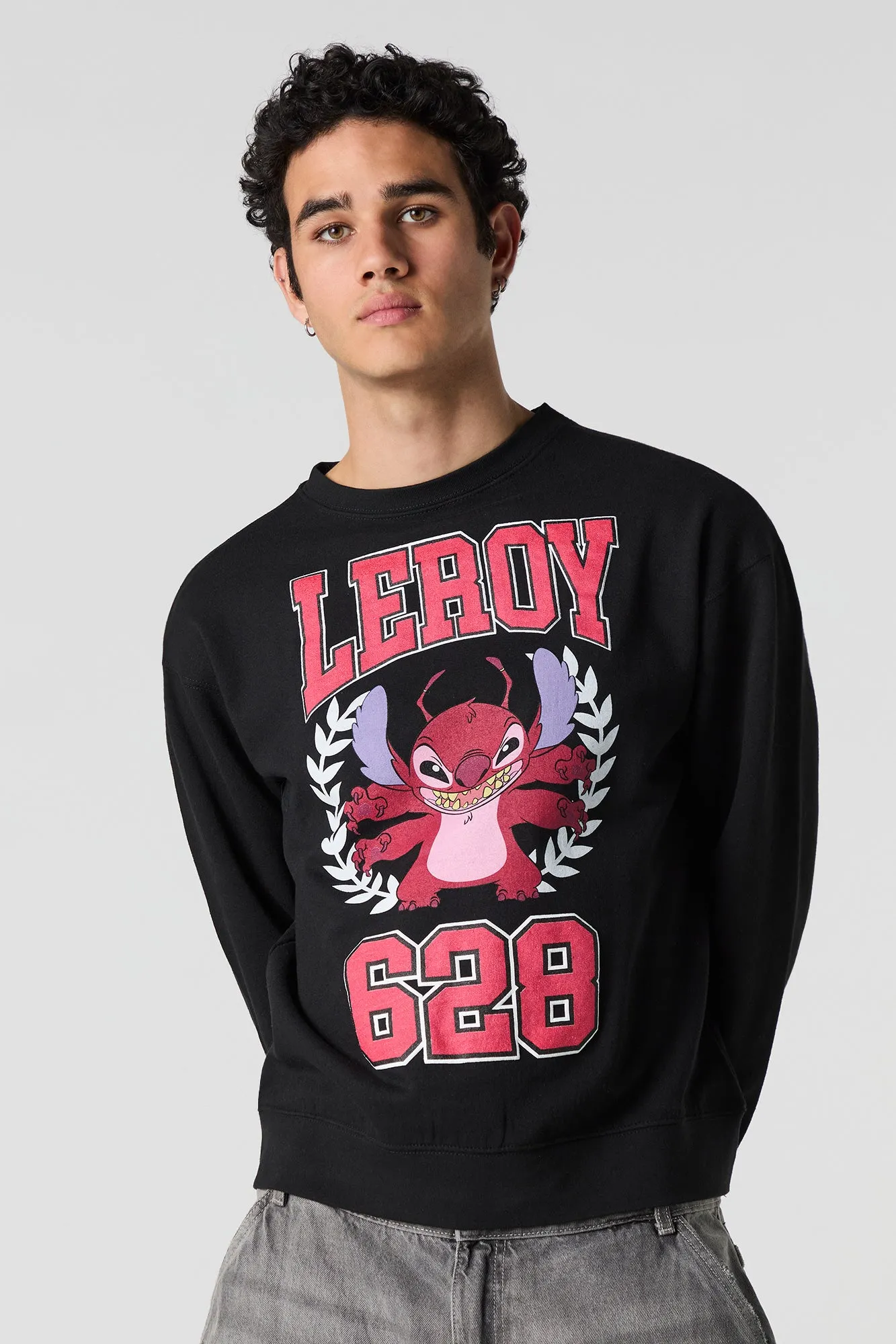 Leroy & Stitch Graphic Fleece Sweatshirt sold by Urban Planet product image thumbnail 2