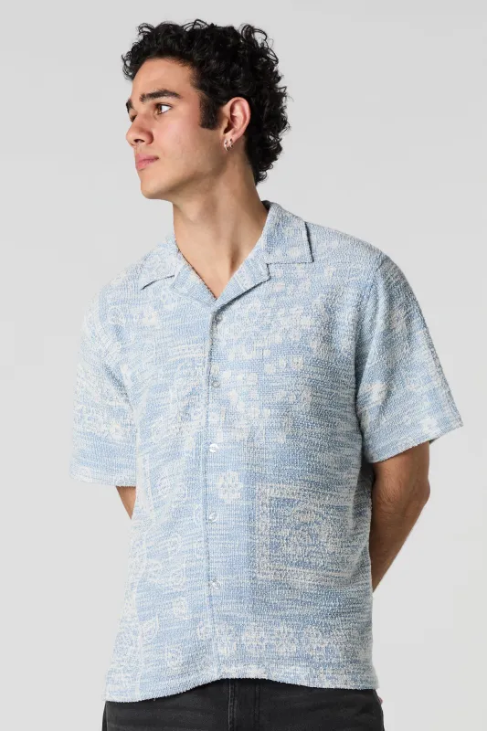 Paisley Textured Button-Up Top sold by Urban Planet