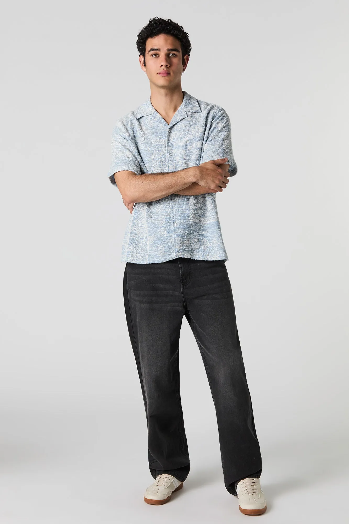 Paisley Textured Button-Up Top sold by Urban Planet product image thumbnail 3