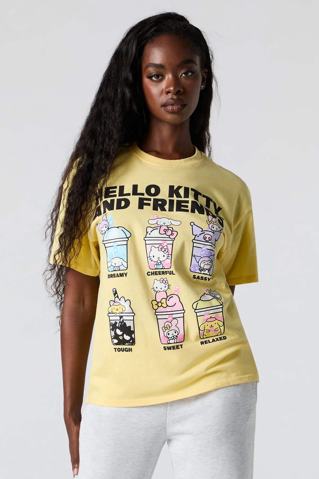 Hello Kitty Boba Graphic Boyfriend T-Shirt sold by Urban Planet