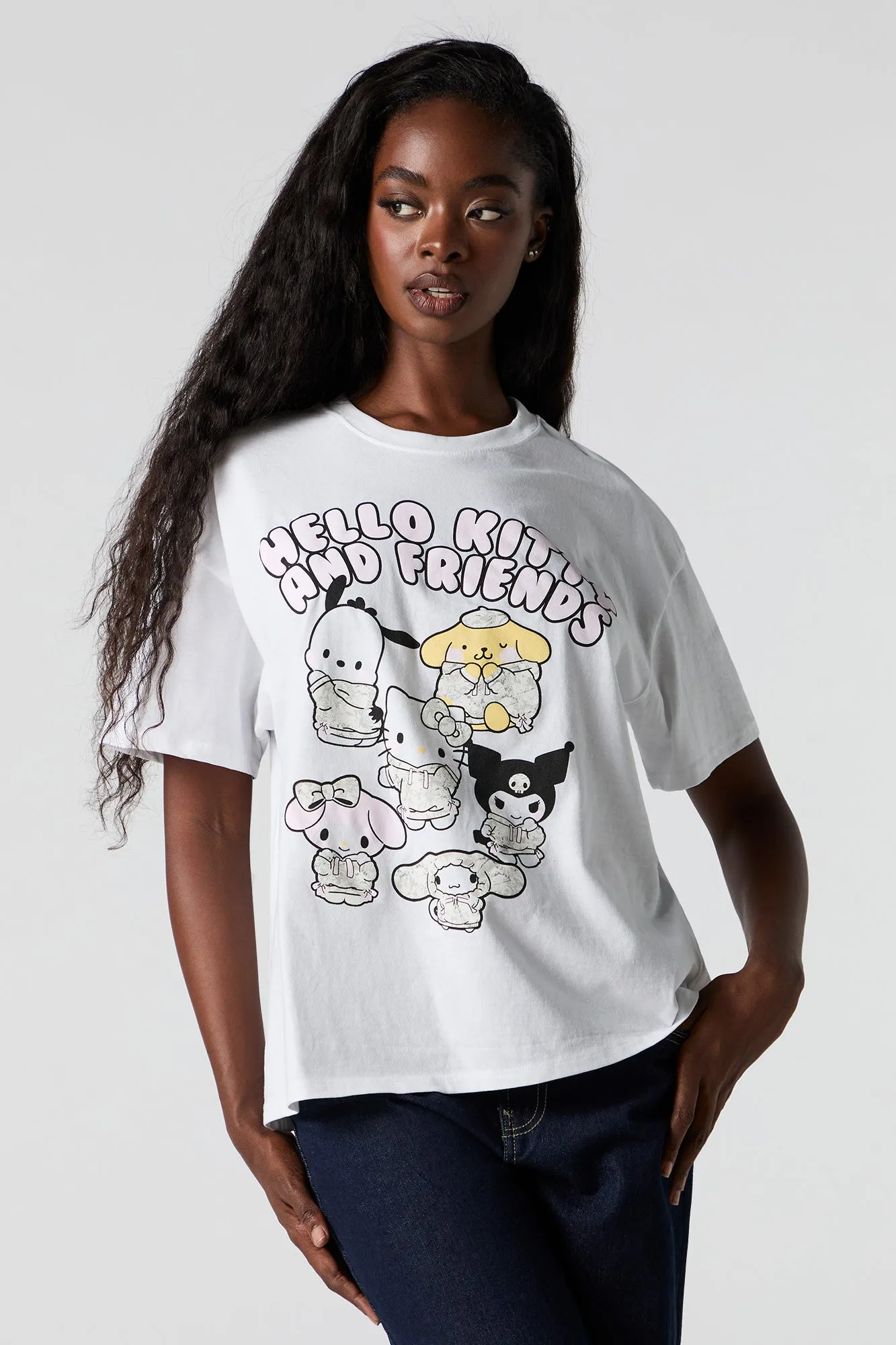 Hello Kitty & Friends Graphic Boyfriend T-Shirt sold by Urban Planet