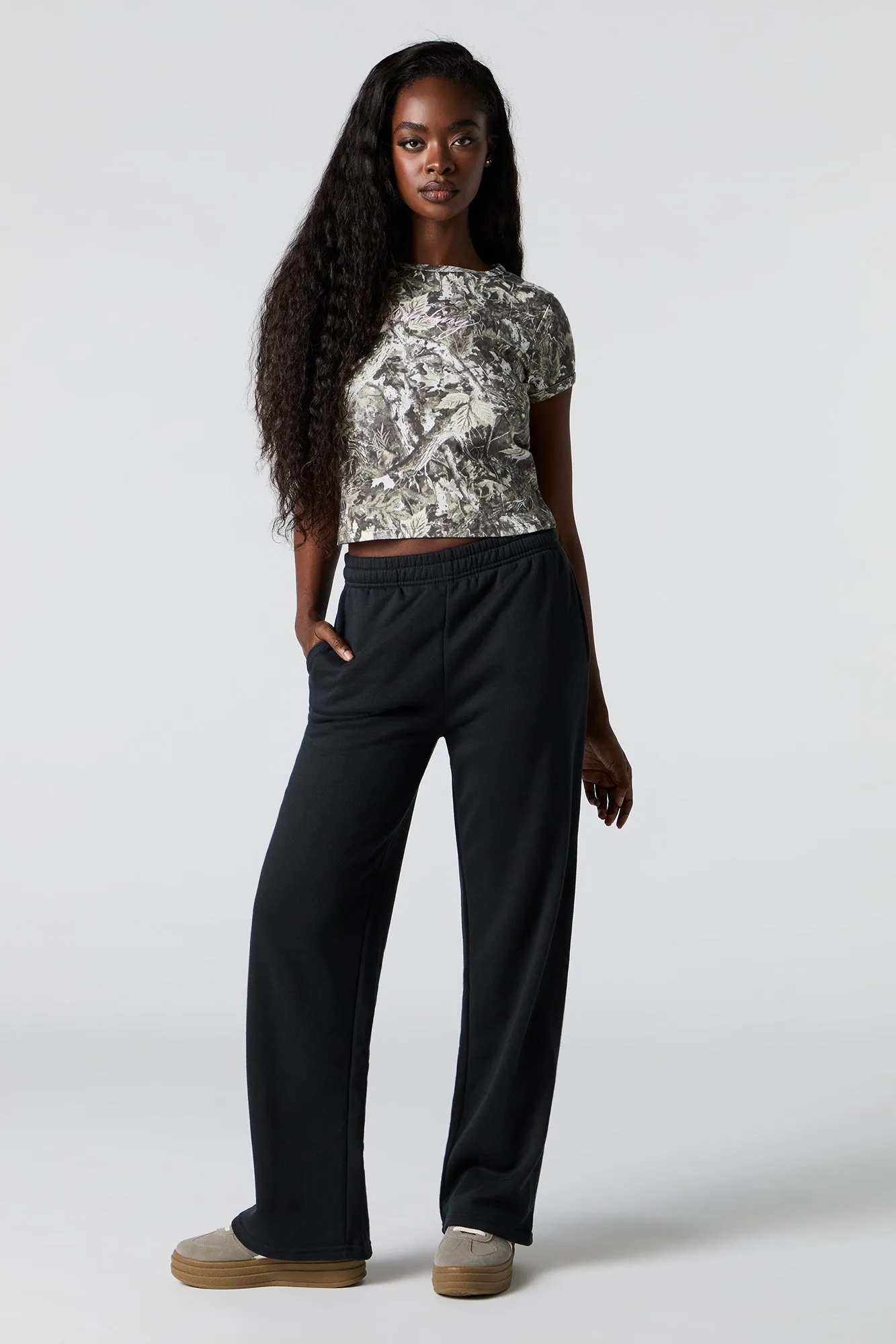 Wide Leg Fleece Sweatpant sold by Urban Planet