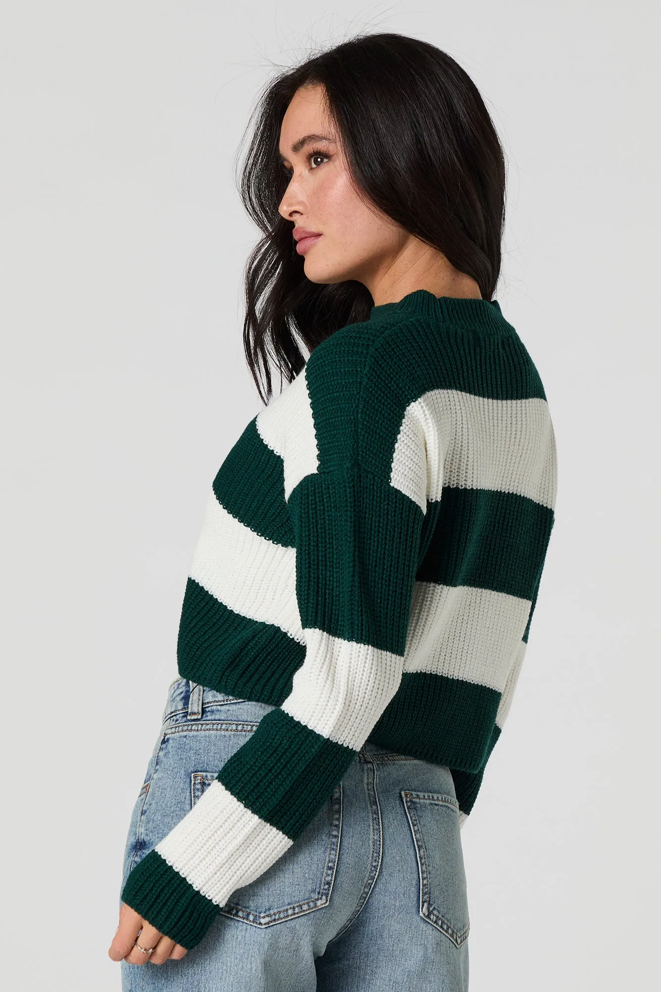 Chandail carré en tricot rayé sold by Urban Planet product image thumbnail 2