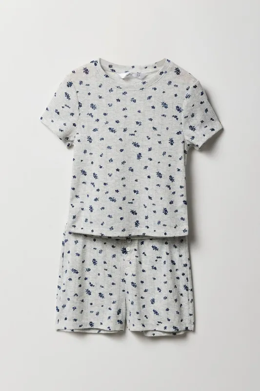 Ensemble pyjama avec t-shirt et short en pointelle pour fille sold by Urban Planet